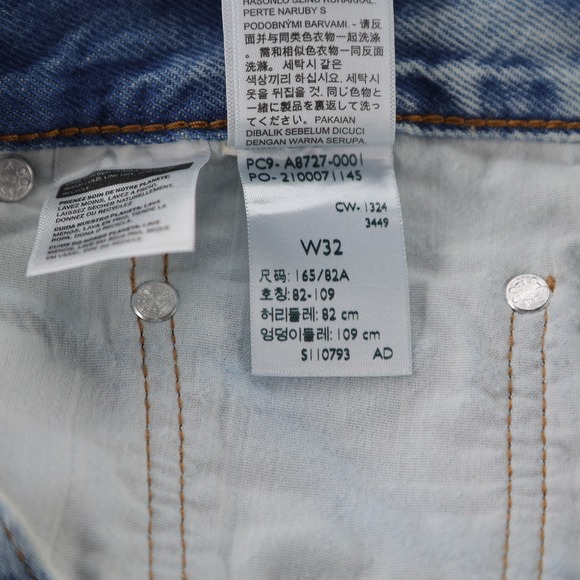 Levi's Women Light Wash Blue Denim Front Slit Maxi Skirt Size 32 NWT - Picture 9 of 12